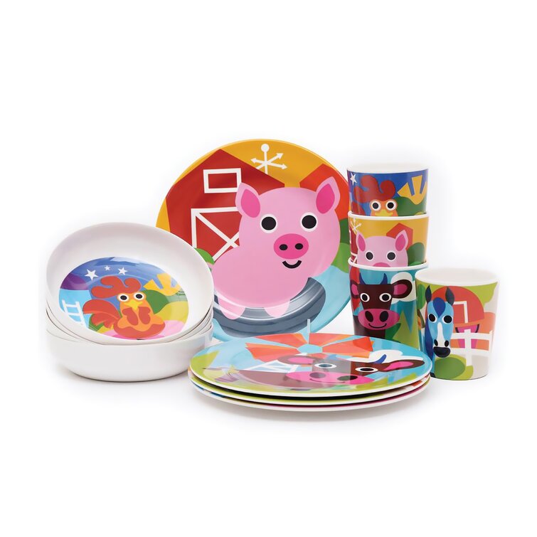 Kids melamine 2024 dinner set